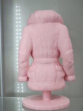 Load image into Gallery viewer, Cozy Pink Coat Makeup Brush Holder - Chic Vanity Organizer
