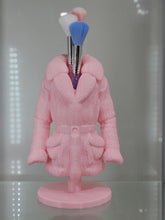 Load image into Gallery viewer, Cozy Pink Coat Makeup Brush Holder - Chic Vanity Organizer
