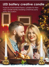 Load image into Gallery viewer, Creative LED Candle Lamp Simulation Flame Tea Light Home Birthday Christmas Candle Battery Operated Flameless LED Candles Lights Ideal For Thanksgiving Table Christmas Home Dec Party Wedding Candles Safety Home Decoration

