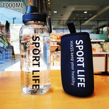 Load image into Gallery viewer, Creative Water Bottle Glass Drink Bottles For Camping Hiking Climbing Sport Bottle Portable Bottle Drinkware Eco-friendly Wide Mouth Glass Drinking Water Bottle Reusable Sport Water Bottles for Gym Hiking
