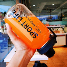 Load image into Gallery viewer, Creative Water Bottle Glass Drink Bottles For Camping Hiking Climbing Sport Bottle Portable Bottle Drinkware Eco-friendly Wide Mouth Glass Drinking Water Bottle Reusable Sport Water Bottles for Gym Hiking
