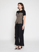 Load image into Gallery viewer, Crewneck Short Sleeve Color Contrast T-shirt
