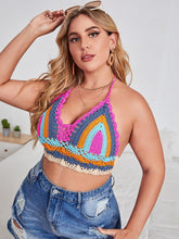 Load image into Gallery viewer, Crochet Bikini Sets Multi Color Knitted Rainbow Striped Off Shoulder Top Bottom Bikini Women's Crochet Striped Lace Up  Shorts Bikini Set 2 PCS Knit Bathing Suit Swimsuit Beachwear Bathing Suit Women Swimsuit
