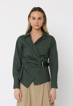 Load image into Gallery viewer, Cross Body Belt Design Side Gathered Top
