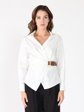 Load image into Gallery viewer, Cross Body Belt Design Side Gathered Top
