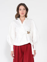 Load image into Gallery viewer, Crossbody Long Sleeve Solid Top

