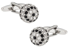 Load image into Gallery viewer, Crystal Ball Cufflinks in Black Clear
