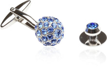 Load image into Gallery viewer, Men&#39;s Crystal Ball Cufflinks Studs Blue
