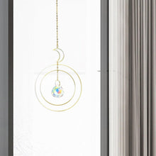 Load image into Gallery viewer, Crystal Ball Star Moon Sun Ring Rainbow Catcher Crystal Pendant Hanging Crystal Sun catcher Ornament Prism Stone Beads Ornament Home Window Wind-chimes Car Decoration
