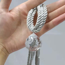 Load image into Gallery viewer, Crystal Bead Curtain Tieback Bling Diamond Bandage Rope Accessories Curtains Holder Buckle Tie Home Decorative Tieback Flower Curtain Clips Buckle with Stretchy Wire Rope For Home Office Decoration
