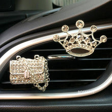 Load image into Gallery viewer, Crystal Bling Sparking Car Fragrance Diffuser Air Freshener Bling Car Accessories Girls Purse High Heel Car Air Freshener Auto Outlet Perfume Clip Car Scent Diffuser Elegant Perfume Clip Diamond Crown Car Aromatherapy Car Decoration
