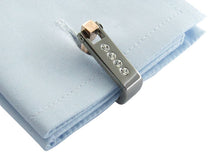 Load image into Gallery viewer, Crystal Cufflinks Gun Metal
