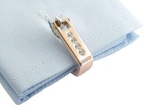 Load image into Gallery viewer, Crystal Cufflinks Rose Gold
