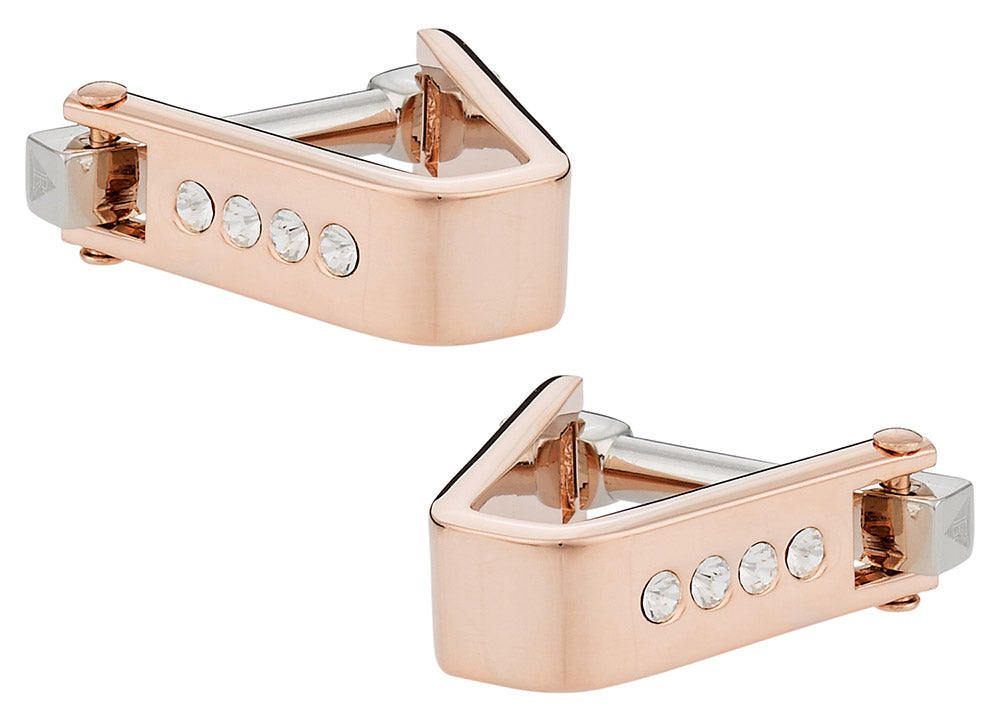 Crystal Cufflinks Rose Gold