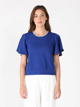 Load image into Gallery viewer, Crystal Embroidered Crewneck Top

