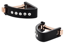 Load image into Gallery viewer, Crystal Wedge Cufflinks in Black
