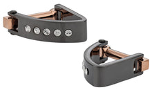 Load image into Gallery viewer, Crystal Wedge Cufflinks in Gun Metal
