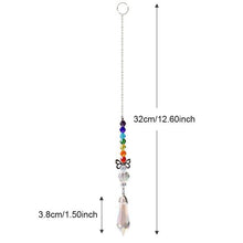 Load image into Gallery viewer, Crystal Wind Star Moon Pendant Handmade Sun Catcher Light Catcher Newly Designed Prism Crystal Colorful Light Prism Chandelier Glass Crystal Pendant Pearl Yarn Gift Handmade Garden Window Wedding Curtain Chandelier
