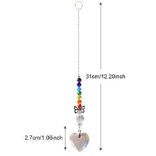 Load image into Gallery viewer, Crystal Wind Star Moon Pendant Handmade Sun Catcher Light Catcher Newly Designed Prism Crystal Colorful Light Prism Chandelier Glass Crystal Pendant Pearl Yarn Gift Handmade Garden Window Wedding Curtain Chandelier
