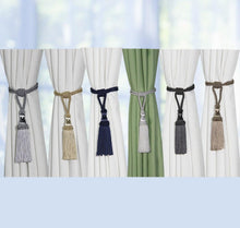 Load image into Gallery viewer, Curtain Tiebacks Tassel Curtain Clips Rope Curtain Tie Backs Holdbacks Decorative  Curtain Holder Accessories For Drape Curtain Holdbacks Braided Buckle Home Decorative Window Drapery Ball Tassels Tieback 50cm
