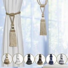 Load image into Gallery viewer, Curtain Tiebacks Tassel Curtain Clips Rope Curtain Tie Backs Holdbacks Decorative  Curtain Holder Accessories For Drape Curtain Holdbacks Braided Buckle Home Decorative Window Drapery Ball Tassels Tieback 50cm
