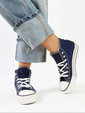 Load image into Gallery viewer, Solea Navy high-top sneakers
