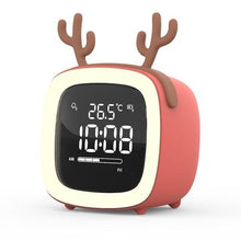 Load image into Gallery viewer, Cut Digital Alarm Clock Cartoon Night Light Desk Alarm Clock Cute Toddler Alarm Clock Dimming Sleep Training Clock with Night Light Kids Wake Up Clock USB Rechargeable Easy Setting Kids Clocks for Bedrooms Rechargeable Battery Christmas gift for Kids

