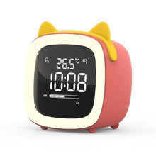 Load image into Gallery viewer, Cut Digital Alarm Clock Cartoon Night Light Desk Alarm Clock Cute Toddler Alarm Clock Dimming Sleep Training Clock with Night Light Kids Wake Up Clock USB Rechargeable Easy Setting Kids Clocks for Bedrooms Rechargeable Battery Christmas gift for Kids
