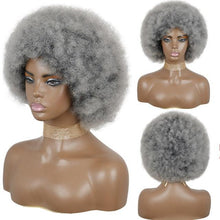 Load image into Gallery viewer, Cute Afro Wig Women Short Fluffy Hair Wigs with Bangs For Black Women Kinky curly Synthetic Hair For Party Dance Cosplay Wigs For Black Women Cosplay Wigs For Women
