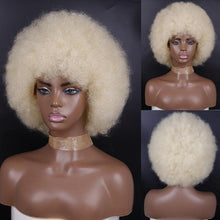Load image into Gallery viewer, Cute Afro Wig Women Short Fluffy Hair Wigs with Bangs For Black Women Kinky curly Synthetic Hair For Party Dance Cosplay Wigs For Black Women Cosplay Wigs For Women
