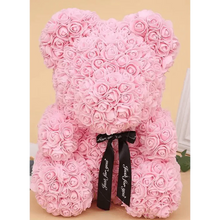 Load image into Gallery viewer, Cute artificial rose flower teddy bears gift box for home decor - Christmas Valentine's Day wedding day presents
