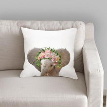 Load image into Gallery viewer, Cute Baby Animals Pattern Pillow Case Cotton Linen Cushion Cover for Home Sofa Pillow Covers, Cushion Covers Tiger Bunny Rabbit Horse Sheep Bear With Head Flowers Decorative Velvet Pillow Covers 45X45CM

