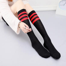 Load image into Gallery viewer, Cute Black White Velvet Warm Long Socks Solid Color Knee High Female Socks Fashion Nylon Stockings For Women
