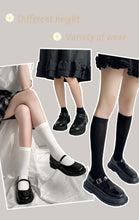 Load image into Gallery viewer, Cute Black White Velvet Warm Long Socks Solid Color Knee High Female Socks Fashion Nylon Stockings For Women
