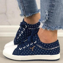 Load image into Gallery viewer, Cute Blue Women Fashion Shoes  Summer Casual Design Lace Breathable Platform Flat Woman Sneakers Walking Lace-up Comfortable Walking Footwear Fashion Sneakers
