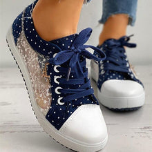 Load image into Gallery viewer, Cute Blue Women Fashion Shoes  Summer Casual Design Lace Breathable Platform Flat Woman Sneakers Walking Lace-up Comfortable Walking Footwear Fashion Sneakers
