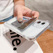 Load image into Gallery viewer, Cute Card Holder Silicone Case Compatible with iPhone Case Wallet Card Phone Case For iphone 13 14 Pro Max Mini Silicone Card Holder Slim Fit Thin Protective Cover
