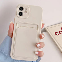 Load image into Gallery viewer, Cute Card Holder Silicone Case Compatible with iPhone Case Wallet Card Phone Case For iphone 13 14 Pro Max Mini Silicone Card Holder Slim Fit Thin Protective Cover
