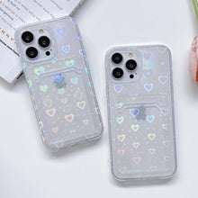 Load image into Gallery viewer, Cute Card Holder Silicone Case Compatible with iPhone Case Wallet Card Phone Case For iphone 13 14 Pro Max Mini Silicone Card Holder Slim Fit Thin Protective Cover
