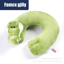 Load image into Gallery viewer, Cute Cartoon Animal U-shaped Memory Travel Pillow Neck Support Headrest Office Car Airplane Sleep  Soft Travel Neck Pillow Animal for Neck &amp; Head Support Cute Wild Life Stuffed Pillow Accessory for Naps Novelty Stuffed Animal For Adults And Children
