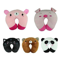 Load image into Gallery viewer, Cute Cartoon Animals U Shaped Pillow Toddler Neck Pillow Travel Car Neck Rest Pillow Support Head Rest Cushion Panda Cat Bear Rabbit Pig Kids Travel Pillow Toddler Neck Pillow U-Shaped Animal Kids Neck Pillow With 3D Embroidery For Airplane
