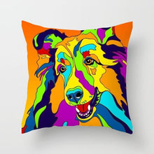 Load image into Gallery viewer, Cute Dog Peachskin Pillowcase Cover Kids Gift  Animals Puppy Pet Dog Painting Cotton Linen Throw Pillow Case Cushion Cover Square Animal Pillow Covers Home Decor Pillows Covers Pillowcase 45x45CM
