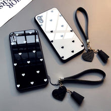 Load image into Gallery viewer, Cute Hearts Pattern Slim Thin Soft Shockproof Silicone Protective Case Cover For Xiaomi Redmi 9 8 A 9C 7A Case small Love Heart Hard Glass Cover For Redmi Note 11 10 9s 9 pro max 7 8 Pro 10X 5G Give Strap
