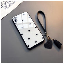 Load image into Gallery viewer, Cute Hearts Pattern Slim Thin Soft Shockproof Silicone Protective Case Cover For Xiaomi Redmi 9 8 A 9C 7A Case small Love Heart Hard Glass Cover For Redmi Note 11 10 9s 9 pro max 7 8 Pro 10X 5G Give Strap
