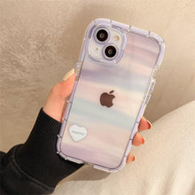 Load image into Gallery viewer, Cute Love Heart Soft Shockproof Bumper Transparent Phone Case For iPhone 12 13 Pro Max Silicone Back Cover Case  Cute Side Small Pattern for Women Girls Soft Silicone Shockproof Protective Cover
