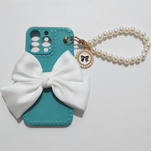 Load image into Gallery viewer, Cute Luxury Fashion 3d Bow Pearl Bracelet Girl Soft Case For iPhone 11 12 13 Pro Max 7 8 Plus Xr X Xs Se Anti-drop Cover Pearl Chain Bow Phone Case Ideal for iPhone Elegant Phone Case
