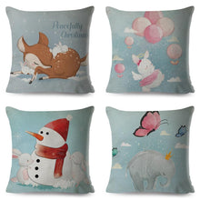 Load image into Gallery viewer, Cute Pillow Cover Cartoon Giraffe Fox Reindeer Animal Nordic Polyester Cotton Cushion Cover For Sofa Home Kids Room Decor Throw Pillow Cases Cartoon Animal Woodland Decorative Cotton Cushion Cover Home Baby Room Decor Standard Pillowcase
