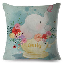 Load image into Gallery viewer, Cute Pillow Cover Cartoon Giraffe Fox Reindeer Animal Nordic Polyester Cotton Cushion Cover For Sofa Home Kids Room Decor Throw Pillow Cases Cartoon Animal Woodland Decorative Cotton Cushion Cover Home Baby Room Decor Standard Pillowcase
