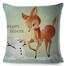 Load image into Gallery viewer, Cute Pillow Cover Cartoon Giraffe Fox Reindeer Animal Nordic Polyester Cotton Cushion Cover For Sofa Home Kids Room Decor Throw Pillow Cases Cartoon Animal Woodland Decorative Cotton Cushion Cover Home Baby Room Decor Standard Pillowcase
