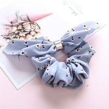 Load image into Gallery viewer, Cute Rabbit Ear Striped Metal Buckle Hair Scrunchies Elastic Hair Bands Ties Rope Bands Ponytail Bands Gorgeous Hair Accessories For Women
